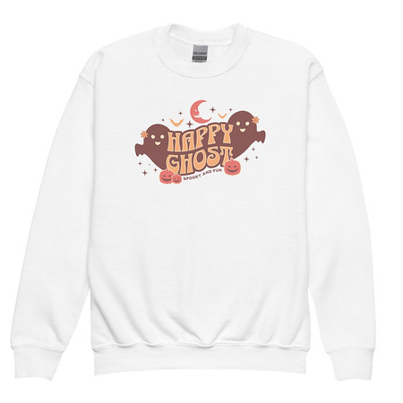 [ID: 677-G452] Cute Happy Ghost Youth Crew Neck Sweatshirt