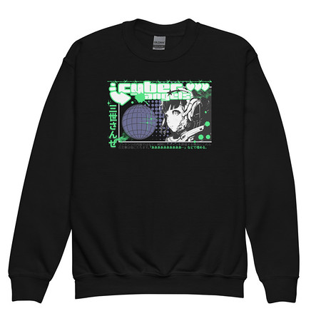 [ID: 677-G455] Cyber Angels - Y2k Girl Anime Youth Crew Neck Sweatshirt