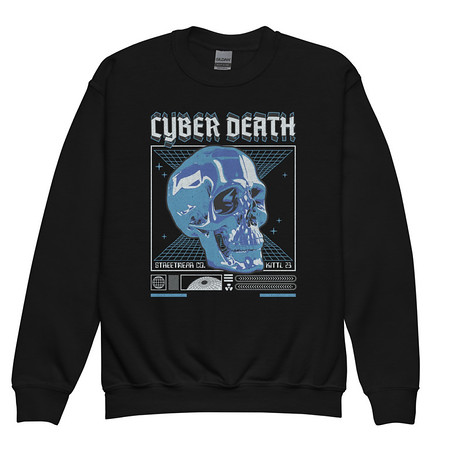[ID: 677-G457] Cyber Death - Skull Youth Crew Neck Sweatshirt