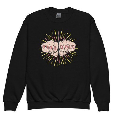[ID: 677-G463] Dads Rule Youth Crew Neck Sweatshirt