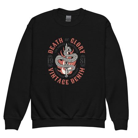 [ID: 677-G480] Death or Glory - Sword Snake Youth Crew Neck Sweatshirt