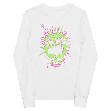 [ID: 511-G3] 'Enjoy Your Trip' Punk Skull Youth Long Sleeve Tee
