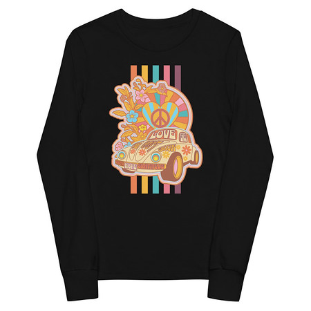 [ID: 511-G10] 60s flower power Youth Long Sleeve Tee