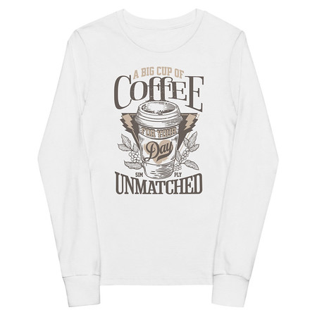 [ID: 511-G15] A Big Cup of Coffee Youth Long Sleeve Tee