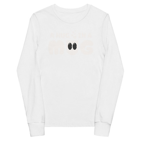 [ID: 511-G17] A Hug in a Mug - Funny Cartoon Youth Long Sleeve Tee