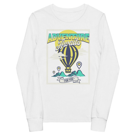 [ID: 511-G28] Adventure Awaits Youth Long Sleeve Tee