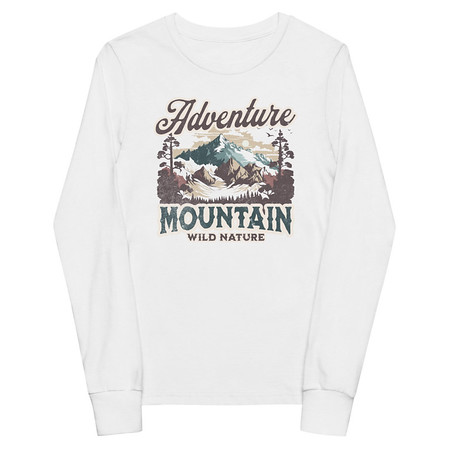 [ID: 511-G31] Adventure Mountain Wild Nature Youth Long Sleeve Tee