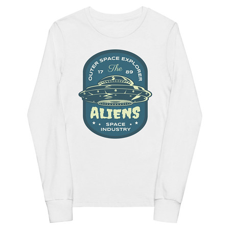 [ID: 511-G40] Aliens Outer Space Explorer - UFO Youth Long Sleeve Tee