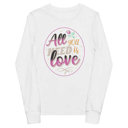 [ID: 511-G51] All you Need is Love - Valentines Day Youth Long Sleeve Tee