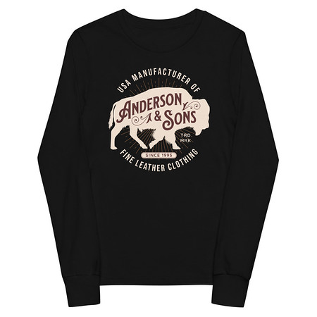 [ID: 511-G80] Anderson & Sons Leather Clothing - Buffalo Youth Long Sleeve Tee