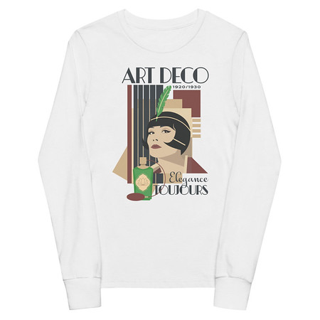 [ID: 511-G102] Art Deco Elegance Toujours Youth Long Sleeve Tee