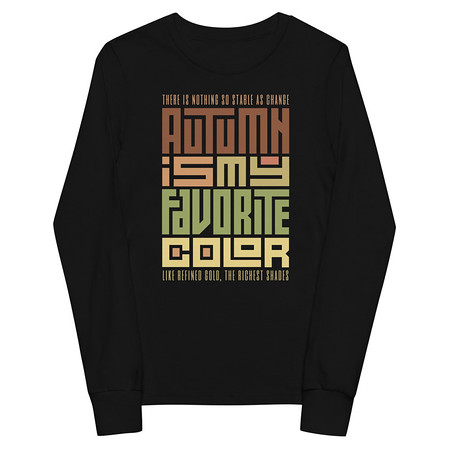 [ID: 511-G116] Autumn is my Favorite Color - Lettering Youth Long Sleeve Tee