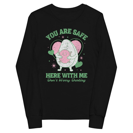 [ID: 511-G118] Avo Love - Typographic Cartoon Streetwear Youth Long Sleeve Tee