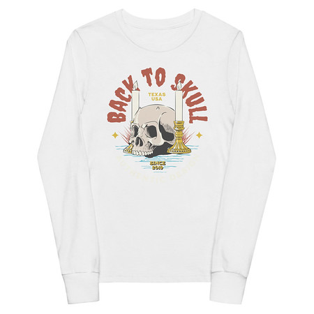 [ID: 511-G124] Back to Skull - Authenthic Design  Youth Long Sleeve Tee