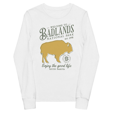 [ID: 511-G131] Badlands National Park - Bison Youth Long Sleeve Tee