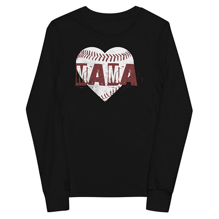 [ID: 511-G142] Baseball MAMA Youth Long Sleeve Tee