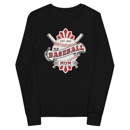[ID: 511-G144] Baseball Mom Youth Long Sleeve Tee