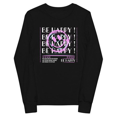 [ID: 511-G155] Be Happy ! Youth Long Sleeve Tee