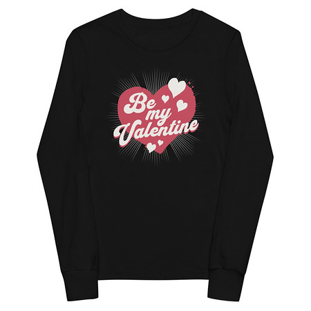 [ID: 511-G158] Be my Valentine - Love Heart Youth Long Sleeve Tee