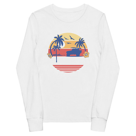 [ID: 511-G164] Beach Bum - Sunset Surfing Youth Long Sleeve Tee