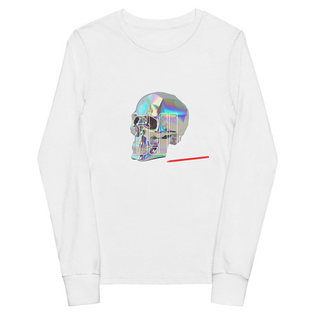 [ID: 511-G213] Black 3D Skull Youth Long Sleeve Tee