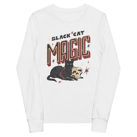 [ID: 511-G214] Black Cat Magic Youth Long Sleeve Tee