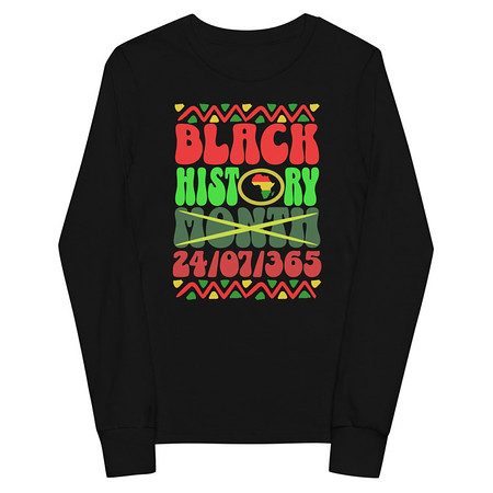 [ID: 511-G223] Black History Month Youth Long Sleeve Tee