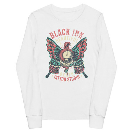[ID: 511-G225] BLACK INK TATTOO Youth Long Sleeve Tee