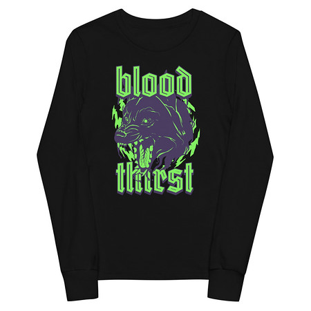 [ID: 511-G238] Blood Thirst - Neon Dog Youth Long Sleeve Tee