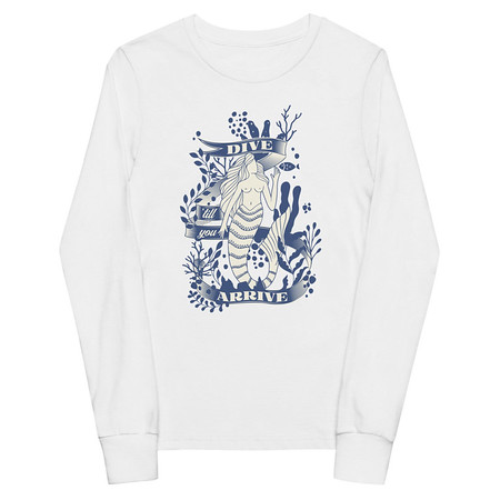[ID: 511-G241] Blue Mermaid - Nautical Youth Long Sleeve Tee