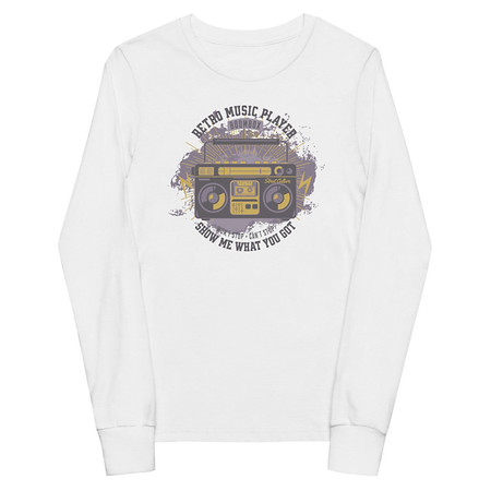 [ID: 511-G253] Boombox Music Player - Retro Youth Long Sleeve Tee