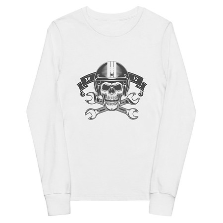 [ID: 511-G268] Born to Ride - Biker Club Skull  Youth Long Sleeve Tee