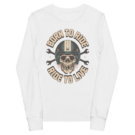 [ID: 511-G269] Born to Ride, Ride to Live Youth Long Sleeve Tee