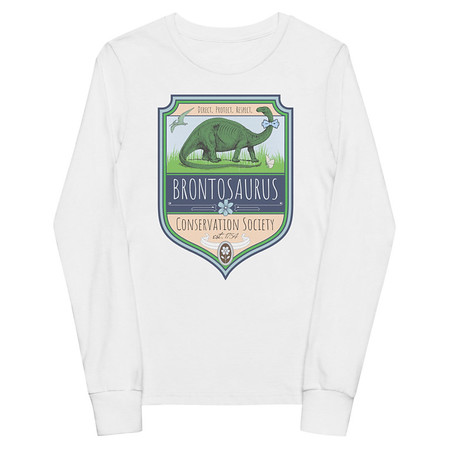 [ID: 511-G288] Brontosaurus Conservation Society Youth Long Sleeve Tee