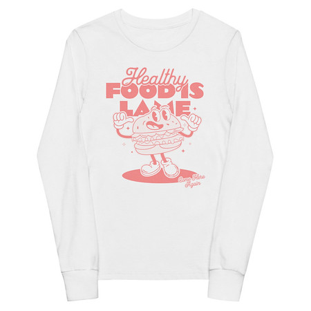 [ID: 511-G296] Burger Mascot Youth Long Sleeve Tee