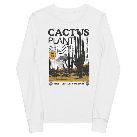 [ID: 511-G304] Cacus Plant - Desert Youth Long Sleeve Tee