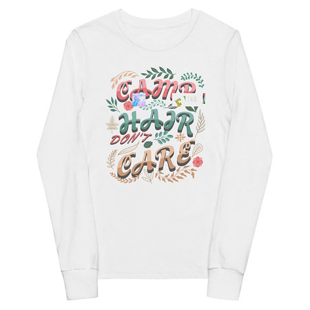 [ID: 511-G321] Camp Hair Don't Care Youth Long Sleeve Tee