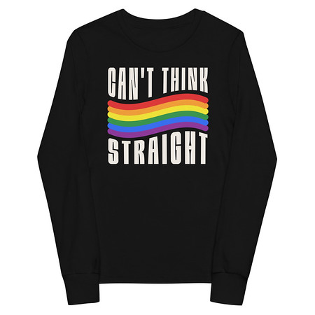 [ID: 511-G329] Can't Think Straight Youth Long Sleeve Tee