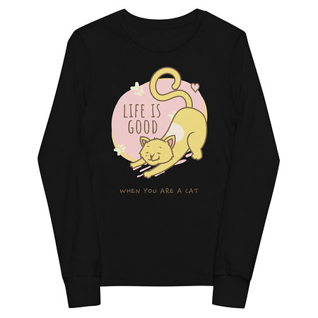 [ID: 511-G338] Cat Life - Humor Youth Long Sleeve Tee