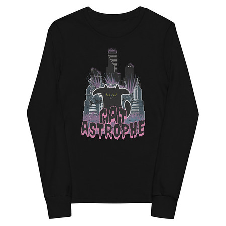 [ID: 511-G340] cat-astrophe Youth Long Sleeve Tee