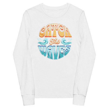 [ID: 511-G343] Catch the Waves - Beach Vibe Youth Long Sleeve Tee
