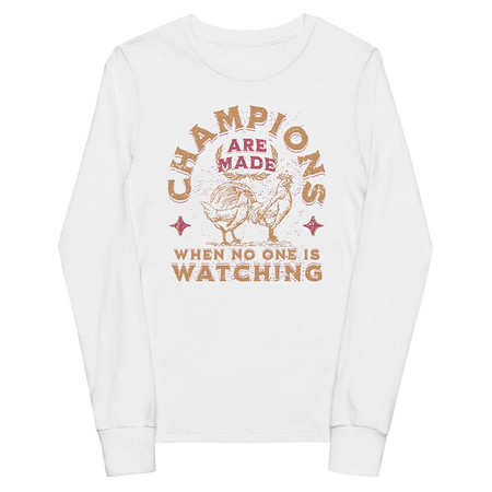 [ID: 511-G357] Champions Are Made When No One Is Watching - Sports Youth Long Sleeve Tee