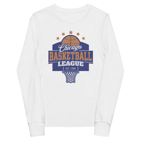[ID: 511-G363] Chicago Basketball League - Athlectic Sports Youth Long Sleeve Tee