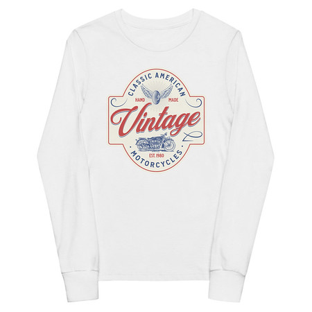 [ID: 511-G379] Classic American Motorcyles - Vintage Youth Long Sleeve Tee