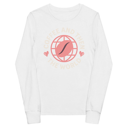 [ID: 511-G393] Coffee and Then The World - Earth Youth Long Sleeve Tee