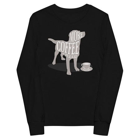 [ID: 511-G399] Coffee Dog Youth Long Sleeve Tee