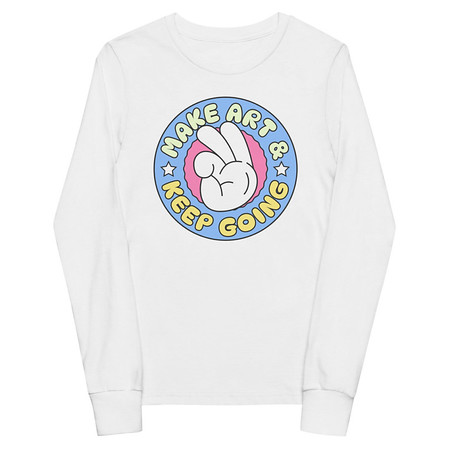 [ID: 511-G408] Colorful Fun Retro Style Badge Youth Long Sleeve Tee