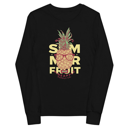 [ID: 511-G417] Cool Pineapple - Tropical Fruit Youth Long Sleeve Tee