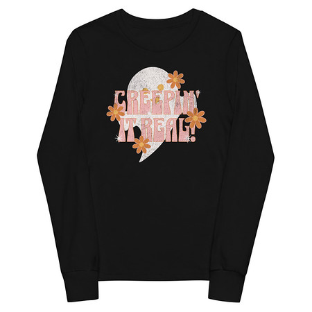 [ID: 511-G436] Creepin' It Real - Halloween Youth Long Sleeve Tee