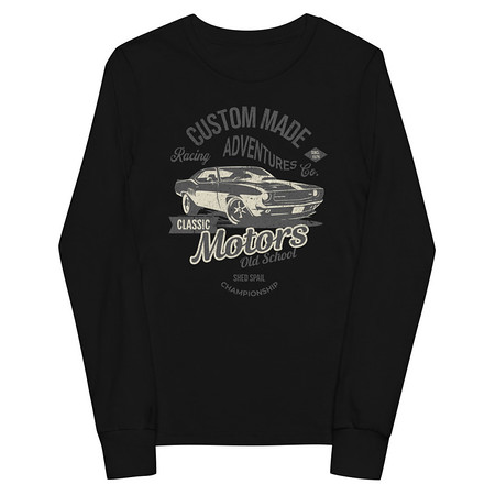 [ID: 511-G444] Custom Made Adventures Motors Old School Youth Long Sleeve Tee